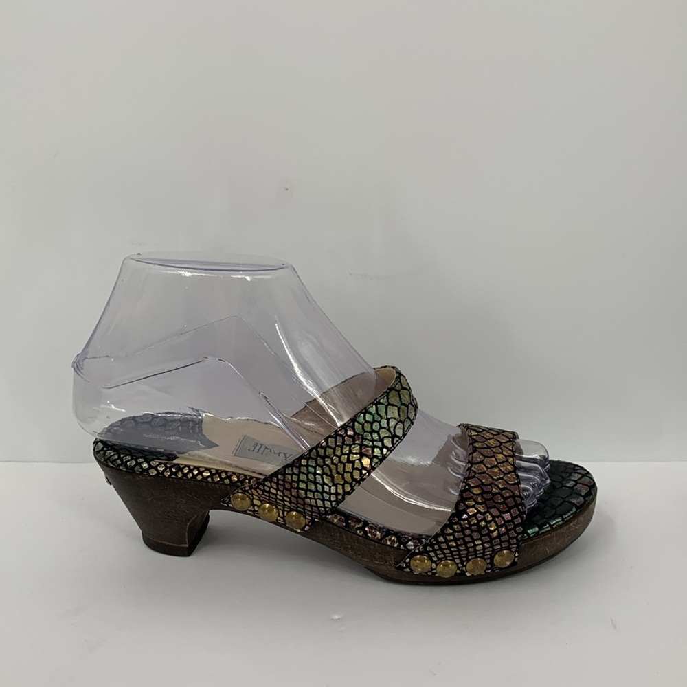 Jimmy Choo Multicolor Mules with Clear Straps